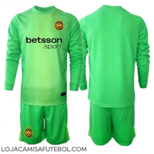 Camisa de Futebol Inter Milan Goleiro Equipamento Alternativo Infantil 2025-26 Manga Comprida (+ Calças curtas)